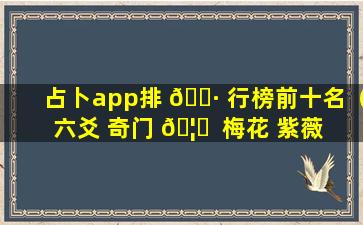 占卜app排 🕷 行榜前十名（六爻 奇门 🦊  梅花 紫薇 区别）
